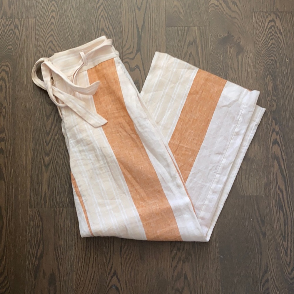 Anthropologie Linen Pant with Tie Waist